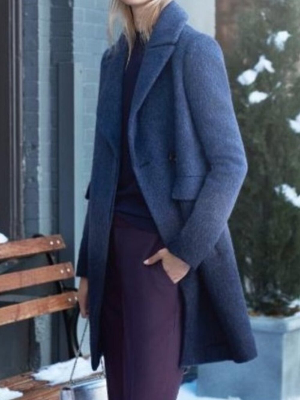Banana Republic $298.00 Wool/Mohair Blue Ombre Fade Jacket Coat XS